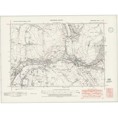 1938 Map of Derbyshire V.SE, 1946 Print