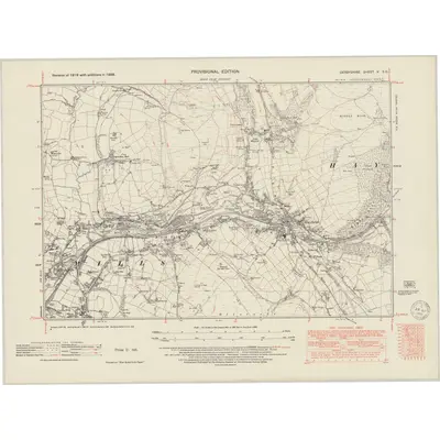 1938 Map of Derbyshire V.SE, 1950 Print