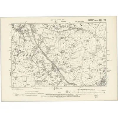 1896 Map of Derbyshire V.SW, 1899 Print