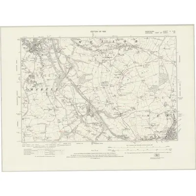 1917 Map of Derbyshire V.SW, 1923 Print