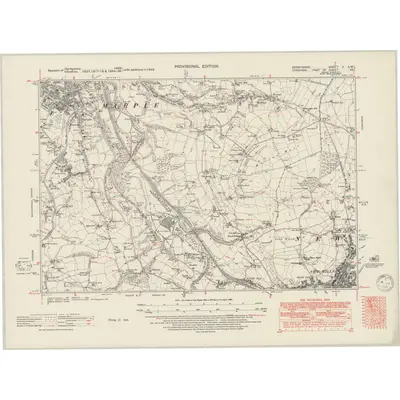1948 Map of Derbyshire V.SW, 1950 Print
