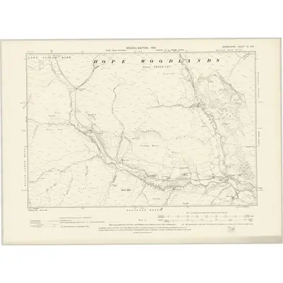 1896 Map of Derbyshire VI.NE, 1899 Print