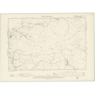 1896 Map of Derbyshire VI.SW, 1899 Print