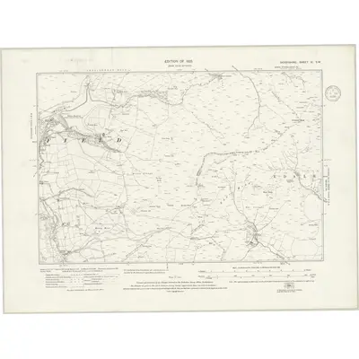 1896 Map of Derbyshire VI.SW, 1936 Print