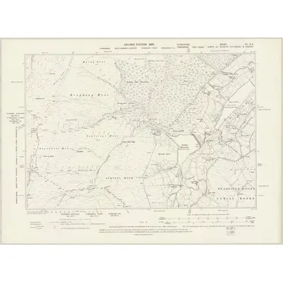 1896 Map of Derbyshire VII.NE, 1898 Print