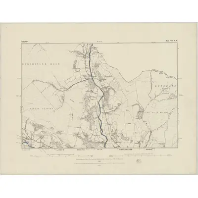 1880 Map of Derbyshire VII.NW, 1882 Print