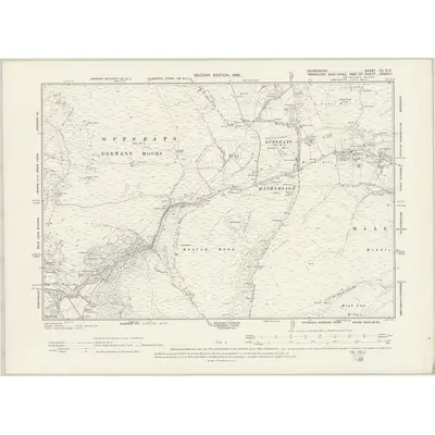 1896 Map of Derbyshire VII.SE, 1898 Print