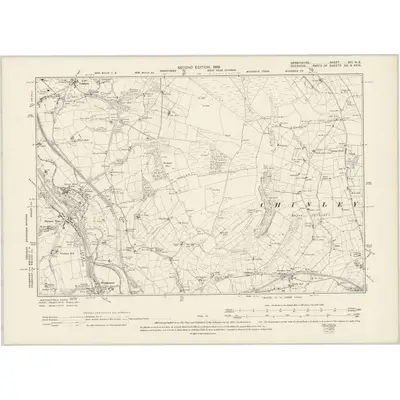 1896 Map of Derbyshire VIII.NE, 1899 Print