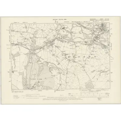 1896 Map of Derbyshire VIII.NW, 1899 Print