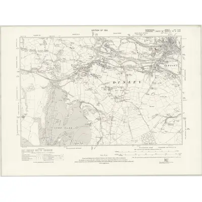 1919 Map of Derbyshire VIII.NW, 1924 Print