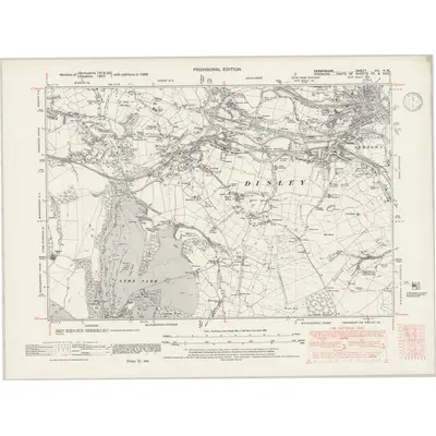 1938 Map of Derbyshire VIII.NW, 1946 Print