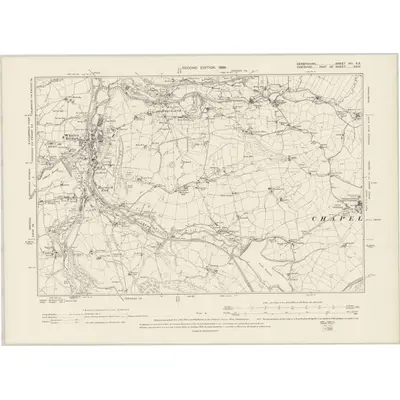1896 Map of Derbyshire VIII.SE, 1899 Print