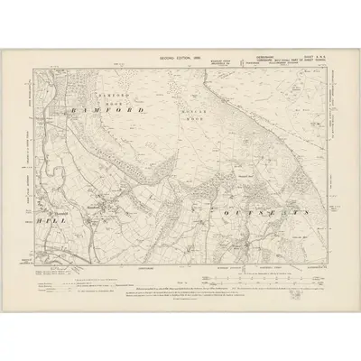 1896 Map of Derbyshire X.NE, 1899 Print