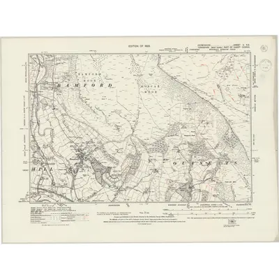 1919 Map of Derbyshire X.NE, 1945 Print