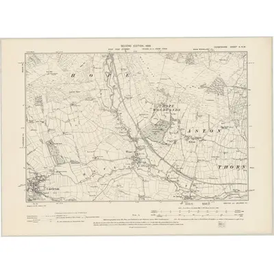 1897 Map of Derbyshire X.NW, 1899 Print