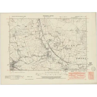 1938 Map of Derbyshire X.NW, 1950 Print