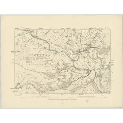 1879 Map of Derbyshire X.SE, 1883 Print