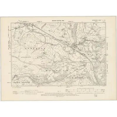 1896 Map of Derbyshire X.SE, 1899 Print