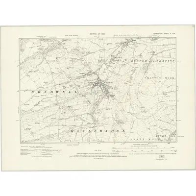 1919 Map of Derbyshire X.SW, 1923 Print
