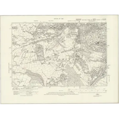 1914 Map of Derbyshire XI.NE, 1924 Print