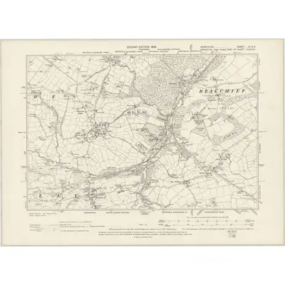 1896 Map of Derbyshire XI.SE, 1899 Print