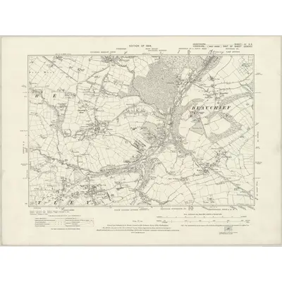 1914 Map of Derbyshire XI.SE, 1924 Print