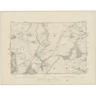1876 Map of Derbyshire XI.SW, 1882 Print