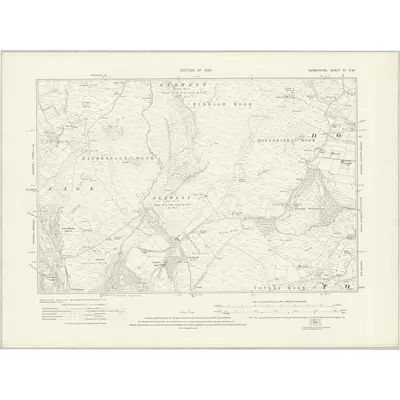 1914 Map of Derbyshire XI.SW, 1924 Print
