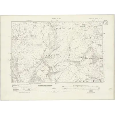 1914 Map of Derbyshire XI.SW, 1933 Print