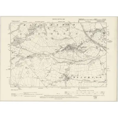 1896 Map of Derbyshire XII.NE, 1899 Print