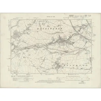 1914 Map of Derbyshire XII.NE, 1924 Print