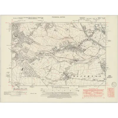 1948 Map of Derbyshire XII.NE, 1950 Print