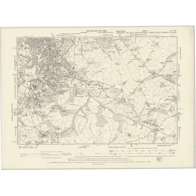 1897 Map of Derbyshire XII.NW, 1899 Print