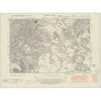 1948 Map of Derbyshire XII.NW, 1950 Print