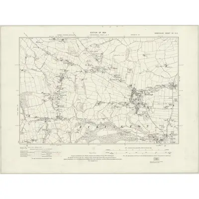 1914 Map of Derbyshire XII.SE, 1924 Print