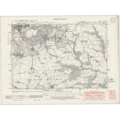 1938 Map of Derbyshire XII.SW, 1946 Print