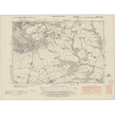 1948 Map of Derbyshire XII.SW, 1950 Print
