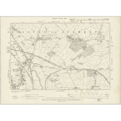 1897 Map of Derbyshire XIII.NW, 1900 Print
