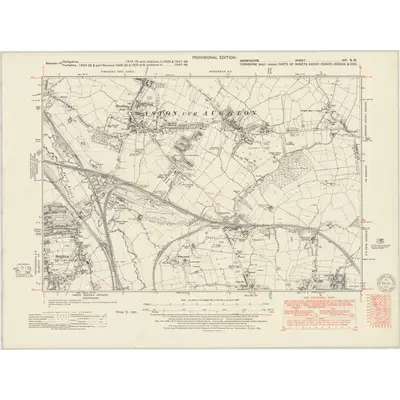 1947 Map of Derbyshire XIII.NW, 1951 Print