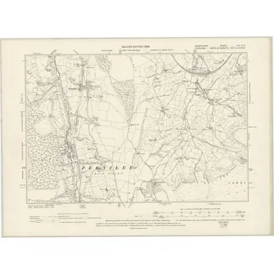 1896 Map of Derbyshire XIV.NE, 1899 Print