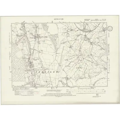 1919 Map of Derbyshire XIV.NE, 1933 Print