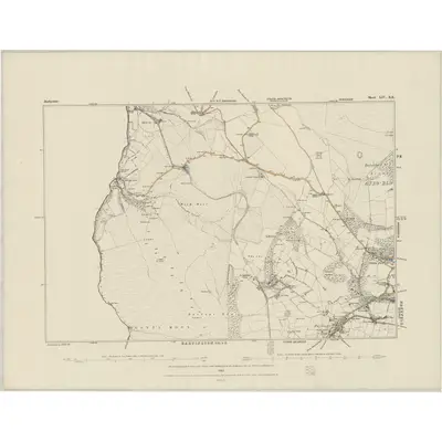 1878 Map of Derbyshire XIV.SE, 1882 Print