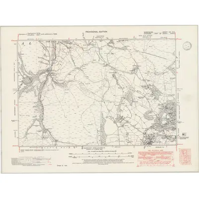 1938 Map of Derbyshire XIV.SE, 1946 Print