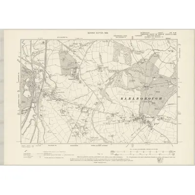 1897 Map of Derbyshire XIX.NW, 1899 Print