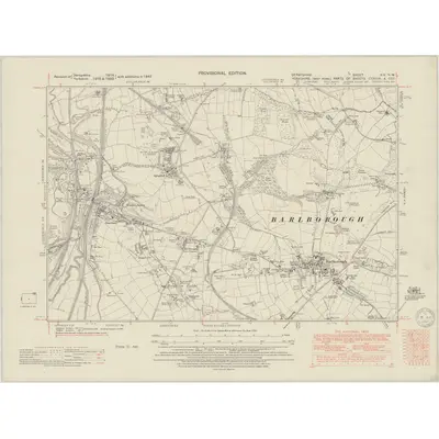 1947 Map of Derbyshire XIX.NW, 1950 Print