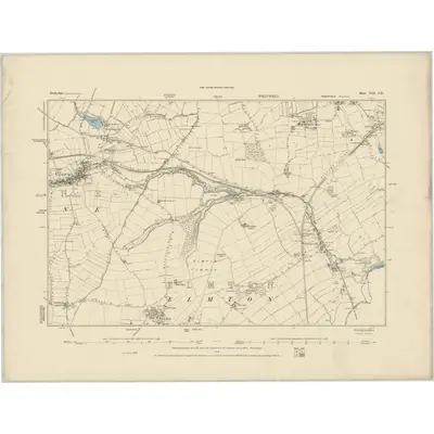 1875 Map of Derbyshire XIX.SE, 1884 Print