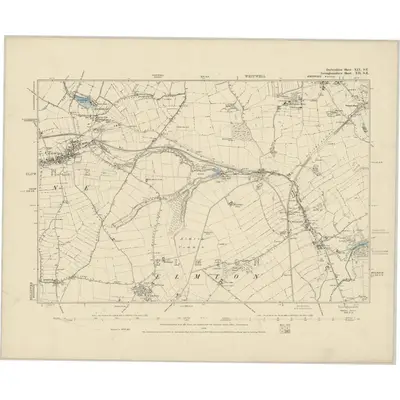 1875 Map of Derbyshire XIX.SE, 1886 Print