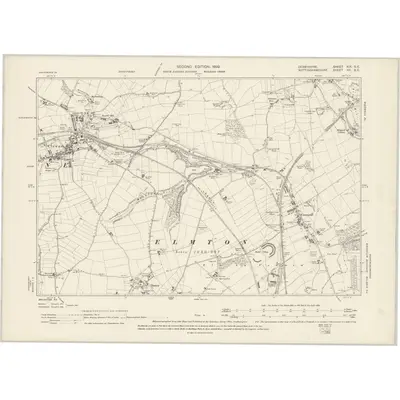 1897 Map of Derbyshire XIX.SE, 1899 Print