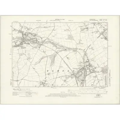 1914 Map of Derbyshire XIX.SE, 1923 Print