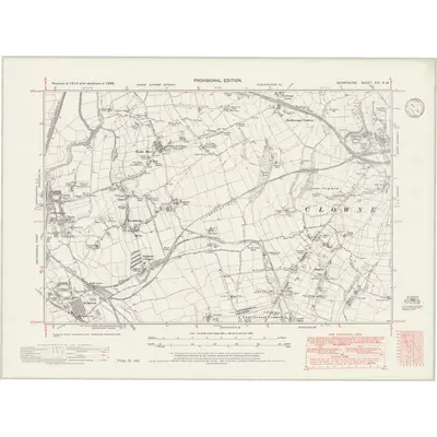 1938 Map of Derbyshire XIX.SW, 1946 Print
